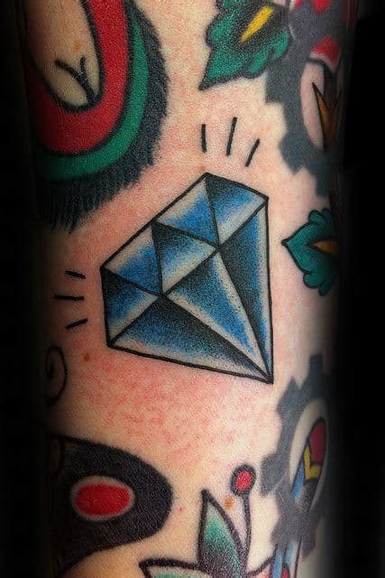 diamond tattoo|american traditional diamond tattoo.